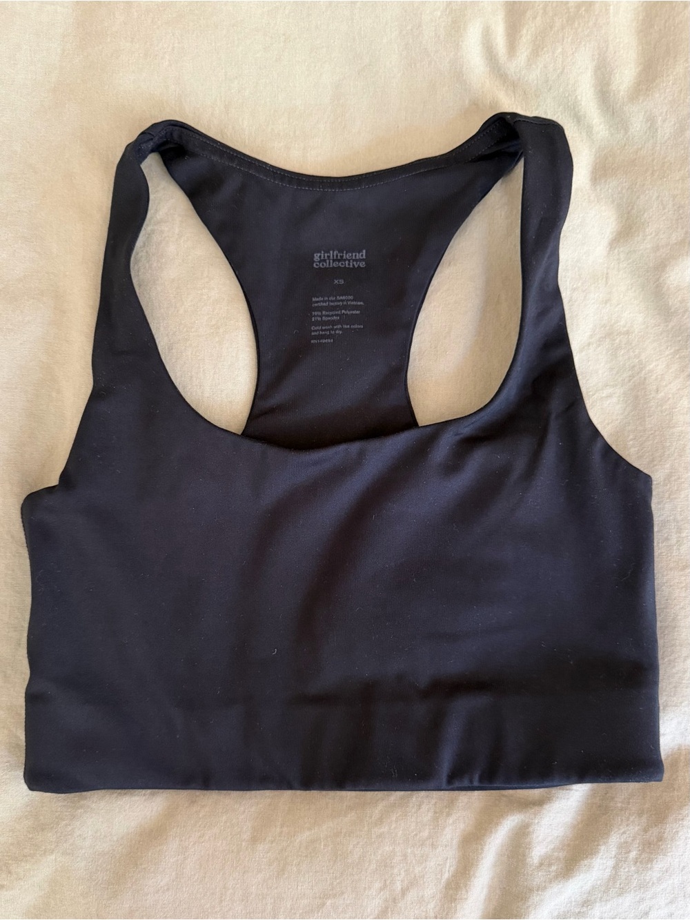 Girlfriend Collective Black Paloma Sports Bra- XS